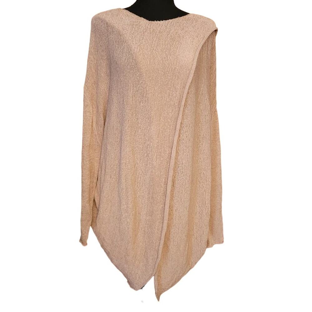 Stella McCartney Cream Lagenlook Minimalist Cross Over Uneven Hem Sweater-size M